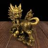 MEIXiHH Bronze Qilin Pair of Statues, Home Crafts Collection, Feng Shui Fortune,, 24*12*24cm4.5kg view 4