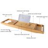 Bamboo Bath Caddy Tray for Tub,Removable Bathtub Trays,Expandable Bathtub Tray with Wine Glass Holder and Book Stand view 3