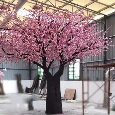 Artificial Peach Blossom Tree Handmade Vivid Peach Tree Silk Flower Simulation Plants Wishing Indoor Landscaping Fake Peach Tree (Size : 1.8mx1.5m)