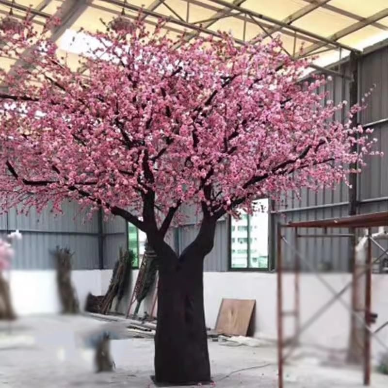 Artificial Peach Blossom Tree Handmade Vivid Peach Tree Silk Flower Simulation Plants Wishing Indoor Landscaping Fake Peach Tree (Size : 1.8mx1.5m)