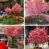 Artificial Peach Blossom Tree Handmade Vivid Peach Tree Silk Flower Simulation Plants Wishing Indoor Landscaping Fake Peach Tree (Size : 1.8mx1.5m) view 2