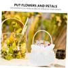 SHOWERORO Flower Girl Baskets for Wedding 2 Pack Rose Petal Baskets Handmade Embroidery view 4