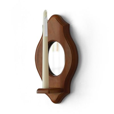 BOOMLATU Wood Candle Sconces Wall Shelf,Retro Hanging Wall Decor Candle Shelves for Plant Succulent Display Candle Holder Vintage Sconce,Mirrored Candle Holder (Style D)