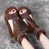 DDWRGD Women's Platform Outdoor Sandal Boots Wedge Bottom Fashion High Top Sandals Open Toe Boot Sandals for Women (Brown,6.5-7) view 3