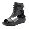 DDWRGD Women's Platform Outdoor Sandal Boots Wedge Bottom Fashion High Top Sandals Open Toe Boot Sandals for Women (Black,4.5) view 1