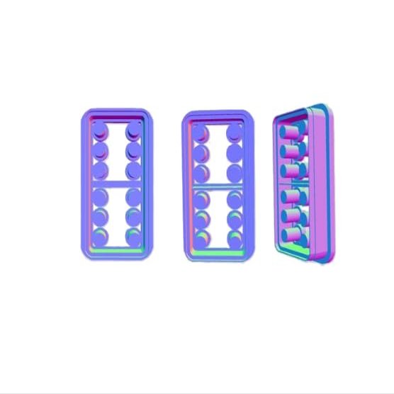 1 PCS: Dominoes Imprint Cutter/Double Six Mold/Cookie Cutter/Polymer Clay (3.50 inches)
