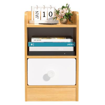 Talent Star Nightstand, Bedroom Nightstand with Drawer and Storage Shelf,Rustic End Bedside Furniture Small Dresser for Bedroom Couch Table Wooden Bedside Table for Living Room Wooden Color