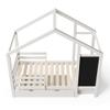 DNYN Twin Size House Bed with Storage Drawers for Kid Bedroom,Solid Wood Platfrom Bedframe w/Blackboard Design,Super Save Space & No Box Spring Needed, White view 4