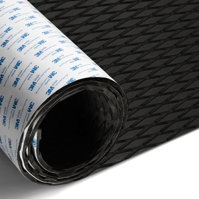 Fullfire Boat Flooring EVA Foam Decking Sheet, Black Deck Flooring with Self-Adhesive Backing Marine Carpet for Bass Jon Pontoon Boats Yacht Kayak RV Floor 94" x 47"