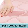 OLANLY Memory Foam Bath Mat Rug 47x20, Ultra Soft and Absorbent Bathroom Rugs, Non-Slip, Comfortable, Machine Washable Bath Carpet for Bathroom Floor, Tub, Shower and Home Decor Accessories, Pink view 2