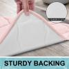 OLANLY Memory Foam Bath Mat Rug 47x20, Ultra Soft and Absorbent Bathroom Rugs, Non-Slip, Comfortable, Machine Washable Bath Carpet for Bathroom Floor, Tub, Shower and Home Decor Accessories, Pink view 4