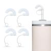 SHANPIN 4 Pcs Anti Wrinkle Straw Covers, Silicone Anti Wrinkle Straw Topper, Dust-Proof Reusable Straw Tips Lids, for 10mm Straws Cap, Prevent Wrinkle Straw Covers Cap., White view 1