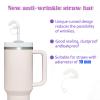SHANPIN 4 Pcs Anti Wrinkle Straw Covers, Silicone Anti Wrinkle Straw Topper, Dust-Proof Reusable Straw Tips Lids, for 10mm Straws Cap, Prevent Wrinkle Straw Covers Cap., White view 4
