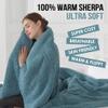Heated Blanket Full Size Electric Heating Blanket with 6 Heating Levels & 1-10 Hours Adjustable Timer, Soft Cozy Sherpa Washable with ETL Certified for Whole Body, 72"X84", Slate Blue view 2