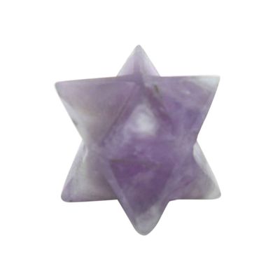 Blessfull Healing Reiki Gemstone Amethyst 8 Point Star Merkaba 20 to 25 mm Approx
