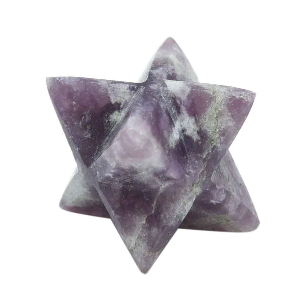 Blessfull Healing Reiki Gemstone Lepidolite 8 Point Star Merkaba 20 to 25 mm Approx