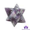 Blessfull Healing Reiki Gemstone Lepidolite 8 Point Star Merkaba 20 to 25 mm Approx view 2