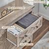 GIAJORYA 54" Wide Rustic Gray Dresser for Bedroom, Grey Wood Dresser with 6 Drawers Storage Cabinet for Livingroom,Gray Farmhouse TV Stand Light Rustic Oak Dresser for Hallway,Farmhouse view 4