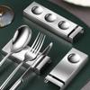 Cutlery Rests Stand for Chopsticks Spoon Fork Knife Rest 304 Stainless Steel Flatware Holder Set of 6 (Silver, B) view 4