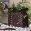 PAPERGAN Balcony Air Conditioner Unit Rack Shelf Planter Planter Planter Decorative Solid Wood Shelf Anticorrosive Wood Cover Outdoor Host Cover (Size : Small-80 * 32 * 72CM) view 3