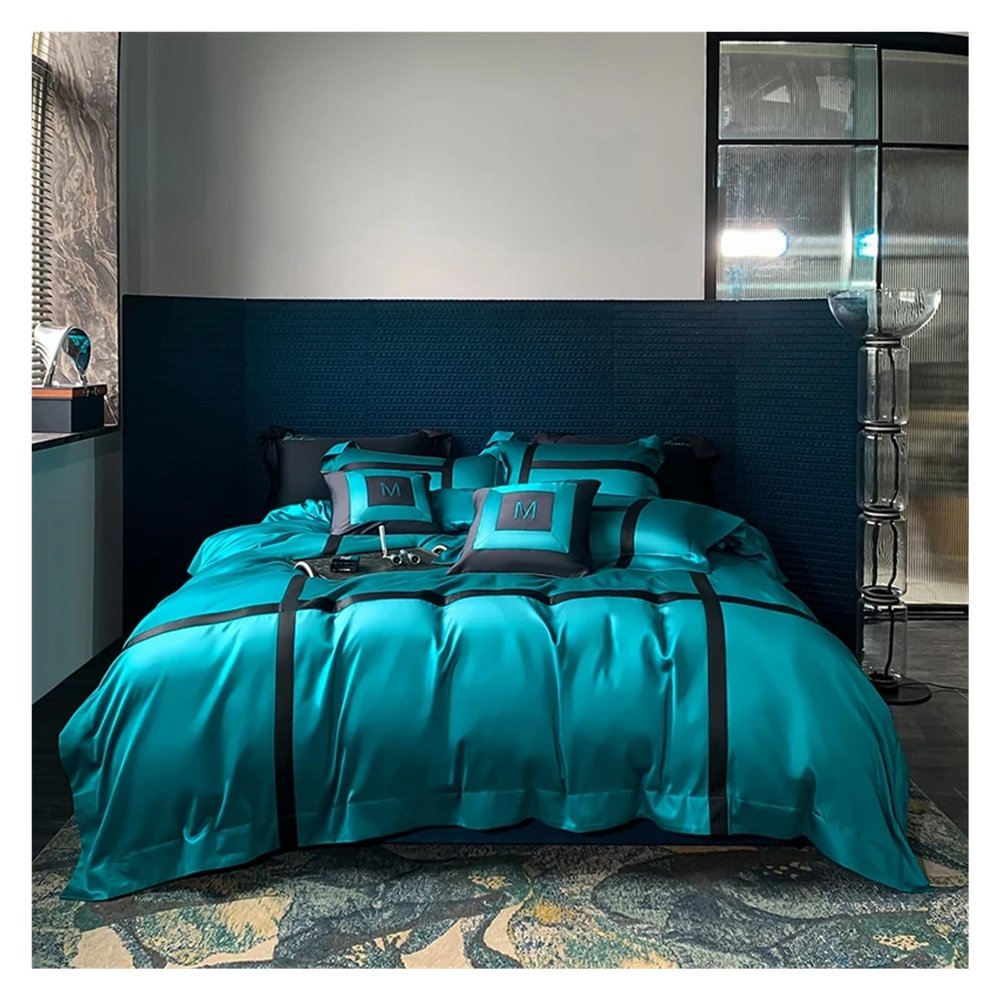 MaiyO Luxury 1400TC Egyptian Cotton and Jacquard Patchwork Bedding Set Leopard Printed Duvet Cover Set Soft Silky Bed Sheet Pillowcase,duvets
