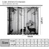 JanJCurt Grey Deer Curtains, Rustic Woodland Misty Foggy Forest Elk Wildlife Vintage Country Cabin Farmhouse Deer Doe and Fawn Print Window Treatments for Bedroom Living Room 63" W X 72" L view 2