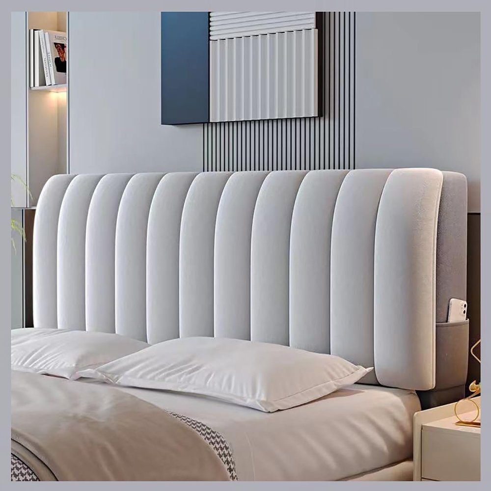 Bed Headboard Covers, Headboard Covers for Double Bed/Small Double, Velvet Headboard Cover Stretch Bed Headboard Slipcover Protector Covers