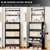 ARMERI Shoe Cabinet with 2 Handmade Flip Drawers, Entryway Shoe Rack Storage Organizer, with Double-Row Hooks for Entryway Hallway Doorway, Free Standing Shoe Racks,15270cm/6028in view 4