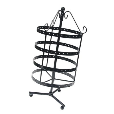 Holibanna Earring Storage Tree Necklace Hanger Stand Jewelry Organizer Tray Rotating Pedestal 4-layer Display Rack for Earrings Necklaces Home Jewelry Holder Decorative