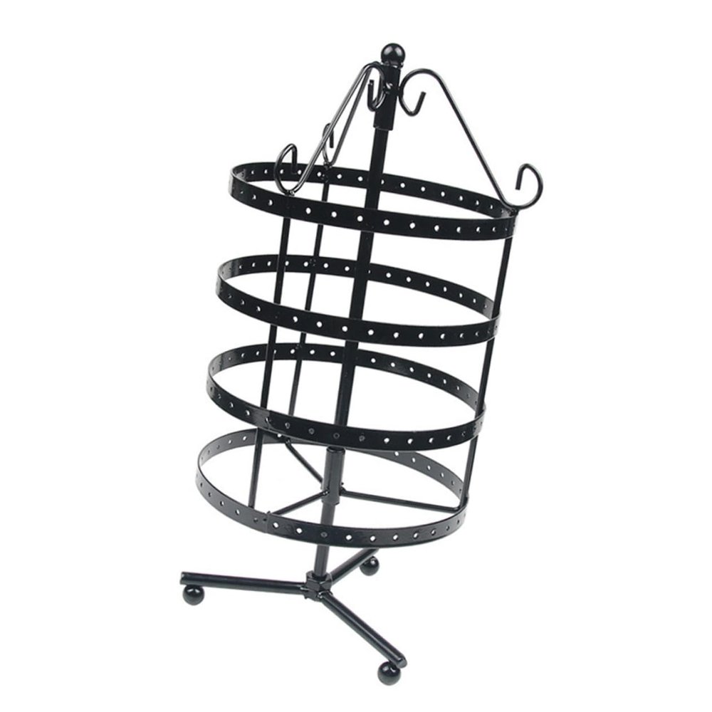 Holibanna Earring Storage Tree Necklace Hanger Stand Jewelry Organizer Tray Rotating Pedestal 4-layer Display Rack for Earrings Necklaces Home Jewelry Holder Decorative