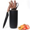 Black Professional 6-Piece Knife Set with Ultra Sharp Stainless Steel Blades and Universal Block view 1