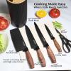 Black Professional 6-Piece Knife Set with Ultra Sharp Stainless Steel Blades and Universal Block view 3