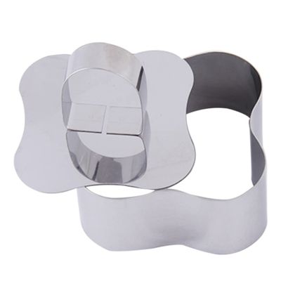 ABOOFAN Diy Stainless Steel Cake Molds Pusher Stainless Steel Mousse Rings for Baking Cookie Cutters Sushi Mold Vegetable Fruit Shape Cutters