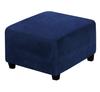 LIULIWEIFA Square Ottoman Cover Velvet Storage Ottoman Lid Covers Slipcover Large Footrest Stool Covers with Elastic Band Stretch Furniture Protector,Navy Blue,M view 1