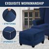 LIULIWEIFA Square Ottoman Cover Velvet Storage Ottoman Lid Covers Slipcover Large Footrest Stool Covers with Elastic Band Stretch Furniture Protector,Navy Blue,M view 4