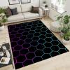 Abstract Gradient Honeycomb Area Rug, Geometric Hexagon Neon Indoor Non Slip Throw Accent Rug, Machine Washable Durable Carpet for Living Room Bedroom Dining Room Office - 5 ft x 7 ft view 4