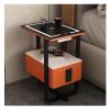 PZEOB Night Stand Smart Nightstand with Charging Station High Gloss Led Bedside Table with Smart Combination Lock End Table Bedroom Bedside Cabinet Spacious Space view 1