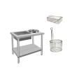 Breading Table Fried Chicken Preparation Station With Containers and Baskets Stainless Steel Fried Chicken Breading Worktop for Kitchen Restaurant Business Easy To Clean view 1