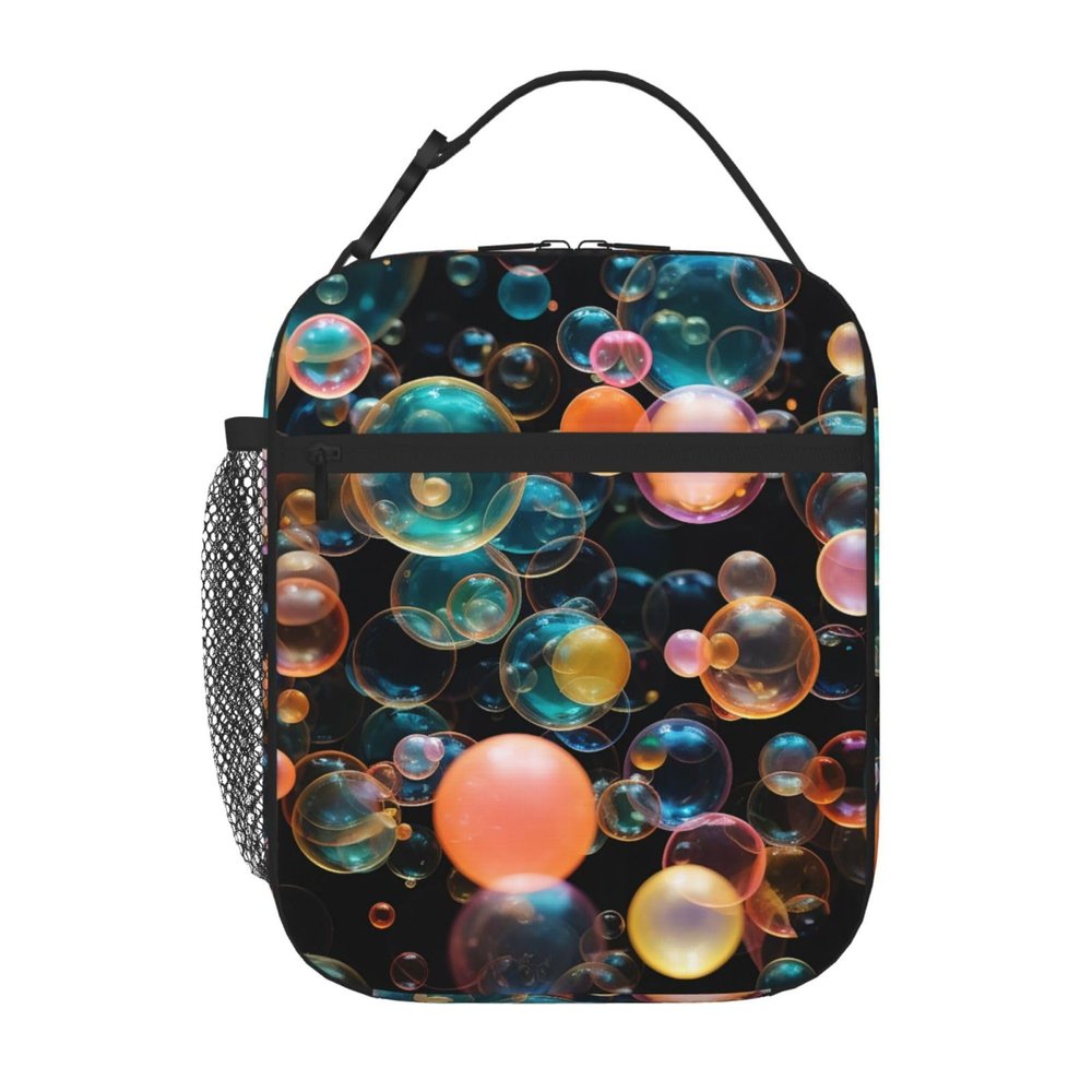 Insulated Lunch Bag for Women Men Soap Bubbles Print Lunch Box Reusable Lunch Tote Bags Leakproof Cooler Bag Portable Lunch Container for Travel Picnic Office