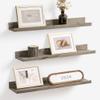 Axeman Picture Ledge Shelf | 24 Inch Grey Floating Shelves Set of 3 | Rustic Grey Wall Shelves with Lip | 24" Picture Shelf for Wall with Ledge | Photo Shelves view 1