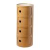 Round Nightstand with Drawers, Round Bedside Table 2/3/4 Tier Plastic Nightstand Storage, RoundStorage Cabinet with Sliding Door, Modern End Table Side Table, for Living Room, Bedroom, Bathroom view 1