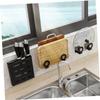 ABOOFAN Multi-functional Kitchen Storage Rack -shaped Hooks Wall-mounted Organizer for Pots Pans and Utensils Includes Adhesive and Screws Black view 2