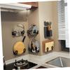ABOOFAN Multi-functional Kitchen Storage Rack -shaped Hooks Wall-mounted Organizer for Pots Pans and Utensils Includes Adhesive and Screws Black view 4