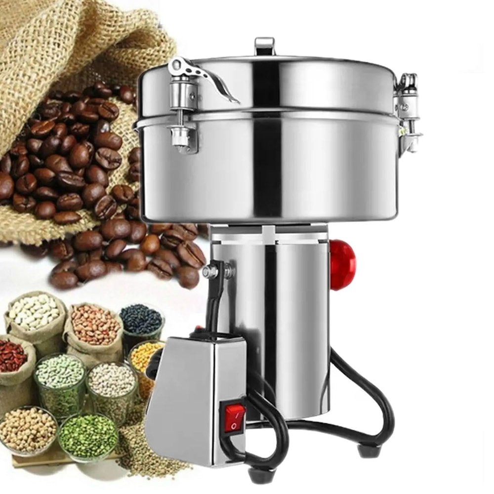 4500g Commercial Electric Mill Grinder, 270 Swing Coffee Grinder, 550W Multifunctional High-Speed Food Blender for Coffee Beans, Grains, Roots, Flour, Spices, Feed