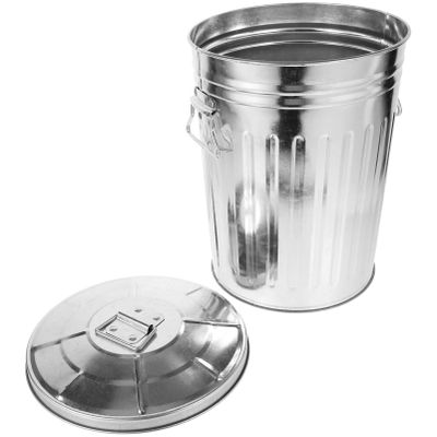 IMIKEYA Stainless Steel Trash Can with Lids 8L Round Metal Trash Can Outdoor Dog Poop Garbage Can Retro Waste Bin for Farmhouse Bathroom Bedroom Garden Yard