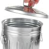IMIKEYA Stainless Steel Trash Can with Lids 8L Round Metal Trash Can Outdoor Dog Poop Garbage Can Retro Waste Bin for Farmhouse Bathroom Bedroom Garden Yard view 4