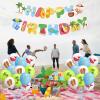 45Pcs Summer Beach Party Decorations Beach Theme Pool Birthday Party Supplies Including Birthday Banner Cake Toppers Balloons Set for Hawaiian Luau Party view 3