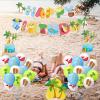 45Pcs Summer Beach Party Decorations Beach Theme Pool Birthday Party Supplies Including Birthday Banner Cake Toppers Balloons Set for Hawaiian Luau Party view 4