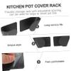 ABOOFAN 3pairs Wall Mounted Adhesive Pan Lid Holder Rack No Drilling Required for Easy Kitchen Organization Space for Covers Black Abs Material view 4