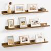 Axeman 36 Inch Floating Shelves | Brown Picture Ledge Shelf Set of 3 | Rustic Brown Wood Wall Shelves with Lip | 36" Picture Shelf for Wall with Ledge | Photo Shelves view 1